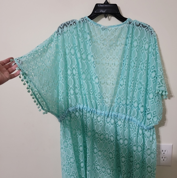 Ocean Blue Swimsuit Cover-Up Plus Size 2X - Picture 6 of 8